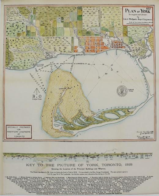 ನಕ್ಷೆ ಯಾರ್ಕ್ ಟೊರೊಂಟೊ 1787-1884 ಕಾರ್ಟೂನ್ ಆವೃತ್ತಿ