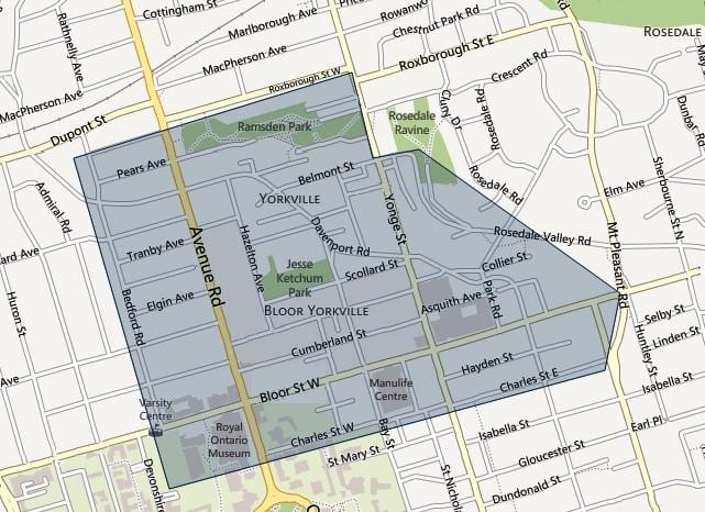 ನಕ್ಷೆ Bloor Yorkville