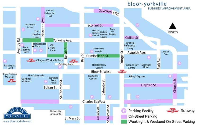 ನಕ್ಷೆ Bloor Yorkville ಪಾರ್ಕಿಂಗ್