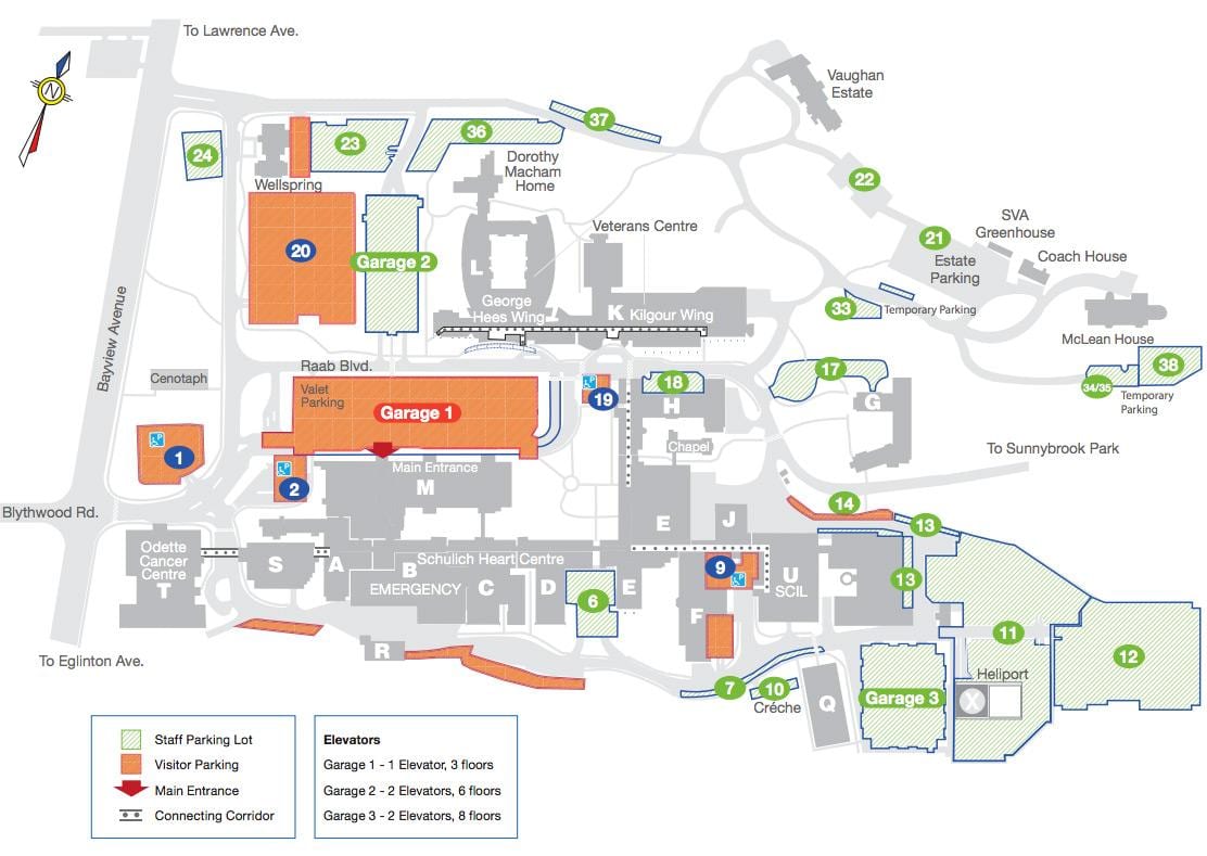 ನಕ್ಷೆ Sunnybrook ಆಸ್ಪತ್ರೆ