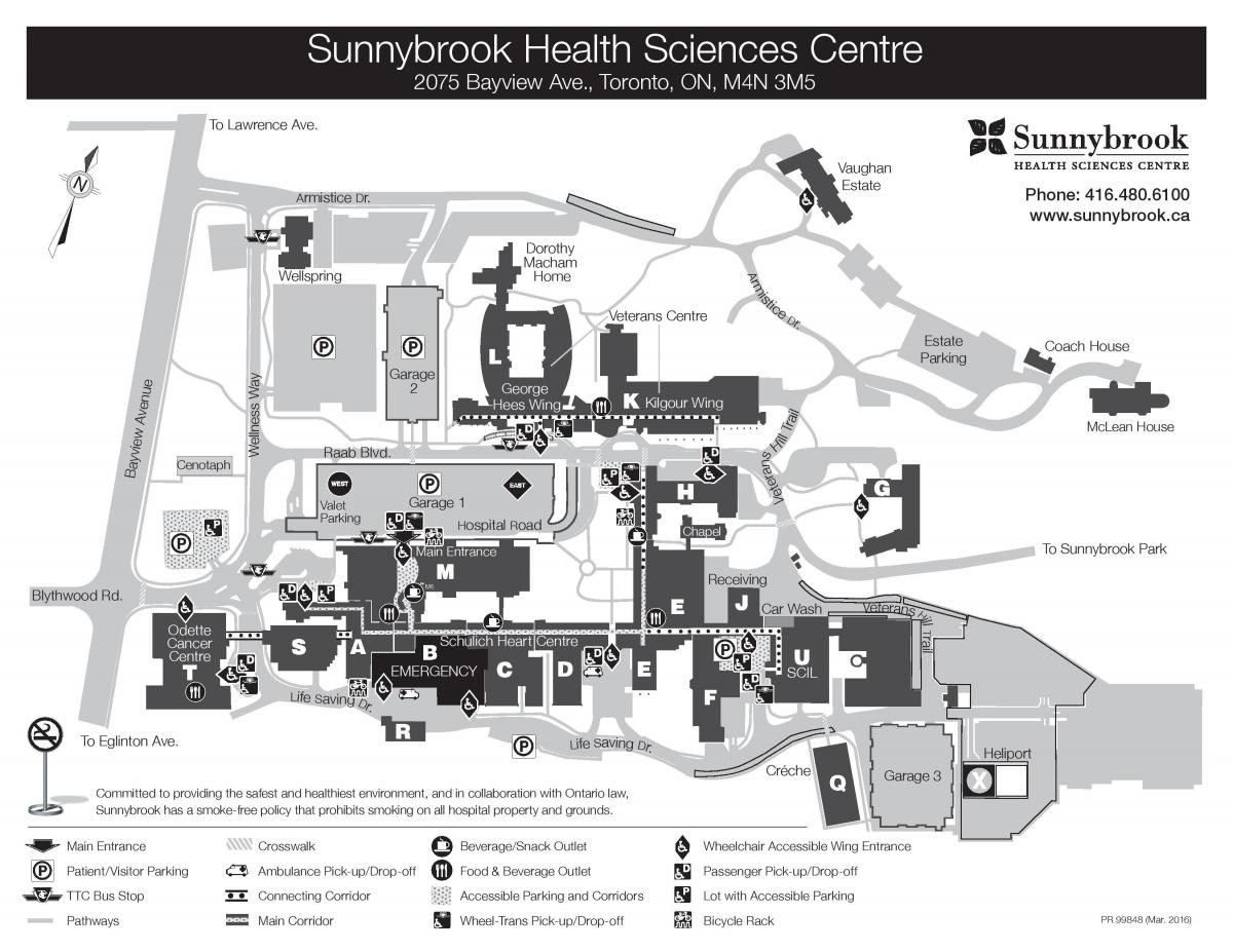 ನಕ್ಷೆ Sunnybrook ಆರೋಗ್ಯ ವಿಜ್ಞಾನ ಕೇಂದ್ರ - SHSC