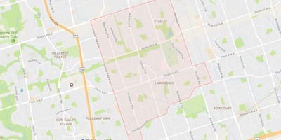 ನಕ್ಷೆ ಎಲ್'Amoreaux ನೆರೆಹೊರೆಯ ಟೊರೊಂಟೊ