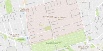 ನಕ್ಷೆ Davisville ವಿಲೇಜ್ ನೆರೆಹೊರೆಯ ಟೊರೊಂಟೊ