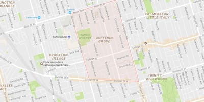 ನಕ್ಷೆ Dufferin Grove ನೆರೆಹೊರೆಯ ಟೊರೊಂಟೊ