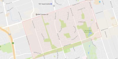 ನಕ್ಷೆ Steeles ನೆರೆಹೊರೆಯ ಟೊರೊಂಟೊ