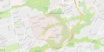 ನಕ್ಷೆ Thorncliffe ಪಾರ್ಕ್ ನೆರೆಯ ಟೊರೊಂಟೊ