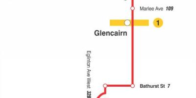 ನಕ್ಷೆ TTC 14 Glencairn ಬಸ್ ಮಾರ್ಗ ಟೊರೊಂಟೊ